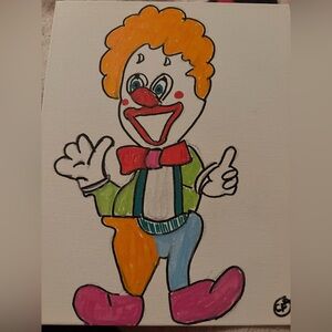 Colorful Clown Canvas Art